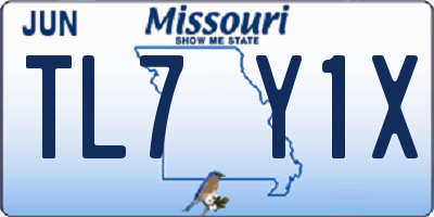 MO license plate TL7Y1X