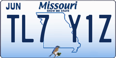 MO license plate TL7Y1Z