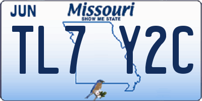 MO license plate TL7Y2C