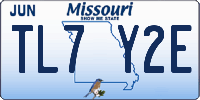 MO license plate TL7Y2E