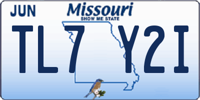 MO license plate TL7Y2I