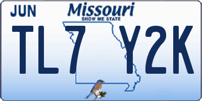 MO license plate TL7Y2K