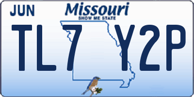 MO license plate TL7Y2P