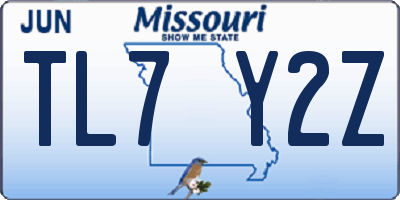 MO license plate TL7Y2Z