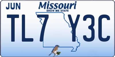 MO license plate TL7Y3C