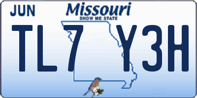 MO license plate TL7Y3H
