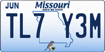 MO license plate TL7Y3M