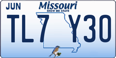 MO license plate TL7Y3O
