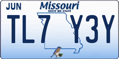 MO license plate TL7Y3Y