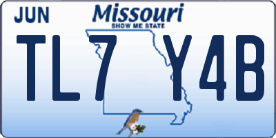 MO license plate TL7Y4B