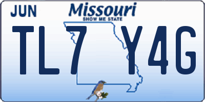 MO license plate TL7Y4G