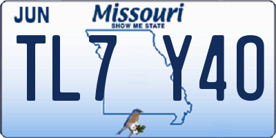 MO license plate TL7Y4O