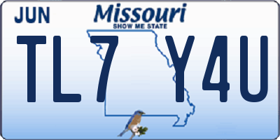 MO license plate TL7Y4U