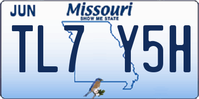 MO license plate TL7Y5H