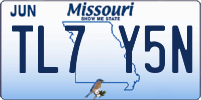 MO license plate TL7Y5N