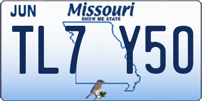 MO license plate TL7Y5O
