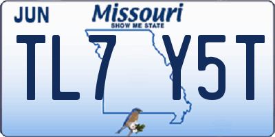 MO license plate TL7Y5T
