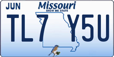 MO license plate TL7Y5U