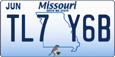 MO license plate TL7Y6B