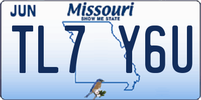 MO license plate TL7Y6U