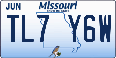 MO license plate TL7Y6W
