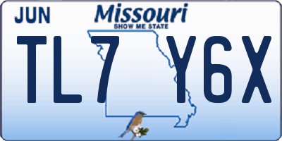 MO license plate TL7Y6X