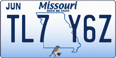 MO license plate TL7Y6Z