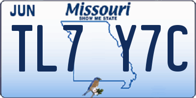 MO license plate TL7Y7C