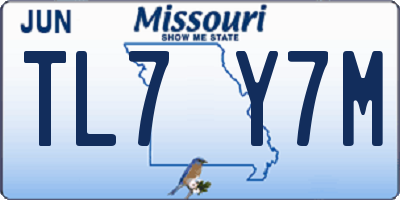 MO license plate TL7Y7M