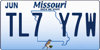 MO license plate TL7Y7W