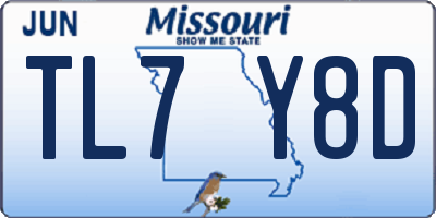 MO license plate TL7Y8D