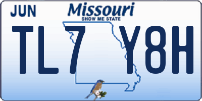 MO license plate TL7Y8H