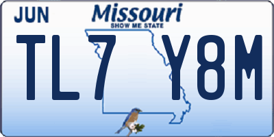 MO license plate TL7Y8M