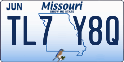MO license plate TL7Y8Q