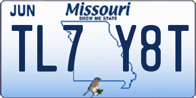 MO license plate TL7Y8T