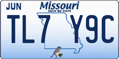 MO license plate TL7Y9C