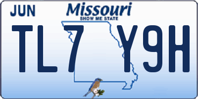 MO license plate TL7Y9H