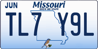 MO license plate TL7Y9L