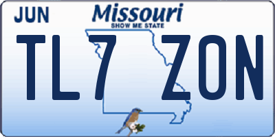 MO license plate TL7Z0N