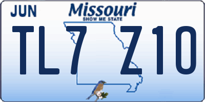 MO license plate TL7Z1O
