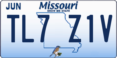MO license plate TL7Z1V