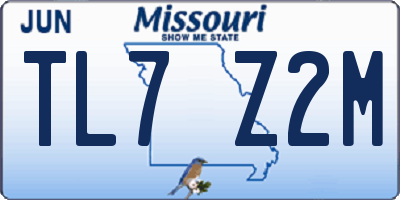 MO license plate TL7Z2M