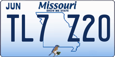 MO license plate TL7Z2O