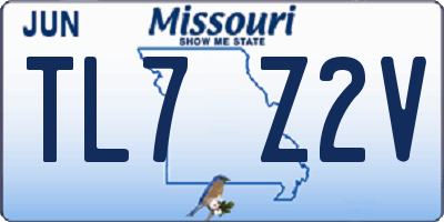 MO license plate TL7Z2V