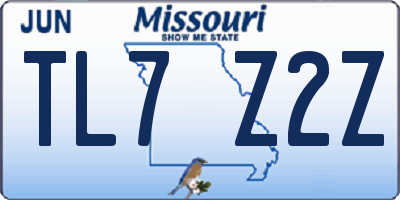 MO license plate TL7Z2Z