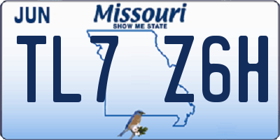 MO license plate TL7Z6H