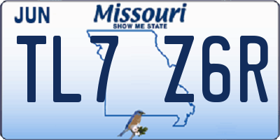 MO license plate TL7Z6R
