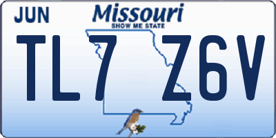 MO license plate TL7Z6V