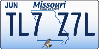MO license plate TL7Z7L