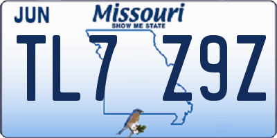 MO license plate TL7Z9Z
